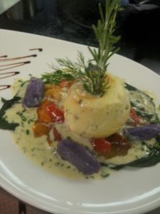 Red Snapper Flan with Crawfish Bisque